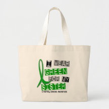 Kidney Disease I Wear Green For My Sister 37 Tote Bags