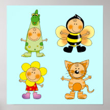 Kid's animals school play print