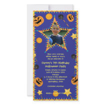 Kid's Birthday Hallowen Costume Party Invitation Photo Card