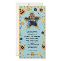 Kid's Birthday Hallowen Costume Party Invitation Personalized Photo Card