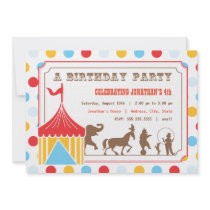 Kids Birthday Invitation - Circus