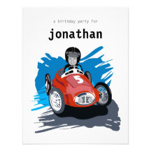 Kids Birthday Invitation - Race Car