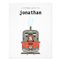 Kids Birthday Invitation - Train