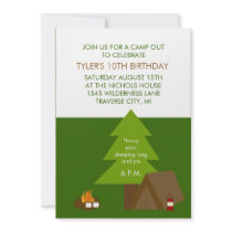Kids' Birthday Party Camp Out Invitations