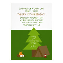 Kids' Birthday Party Camp Out Invitations