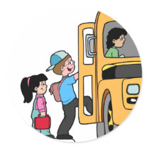 Kids Boarding School Bus Sticker