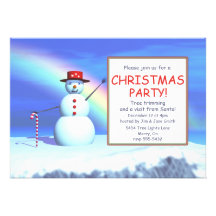Kids' Christmas Party Snowman Personalized Invitation