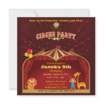 Kid's Circus Birthday Party invitations