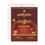 Kid's Circus Birthday Party Invites invitations