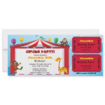 Kids Circus Birthday Ticket Invites invitations