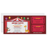Kid's Circus Ticket Birthday Invites invitations