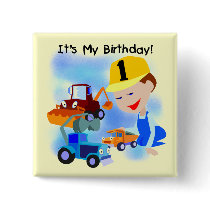 Kids Construction 1st Birthday T-shirts and Gifts Pins