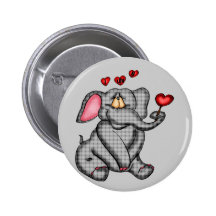 Kids Elephant T Shirts and Gifts Pinback Buttons