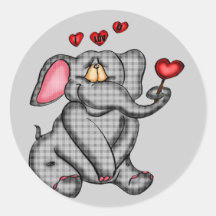 Kids Elephant T Shirts and Gifts Round Stickers