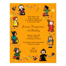 Kid's Halloween Birthday Costume Party Invitation