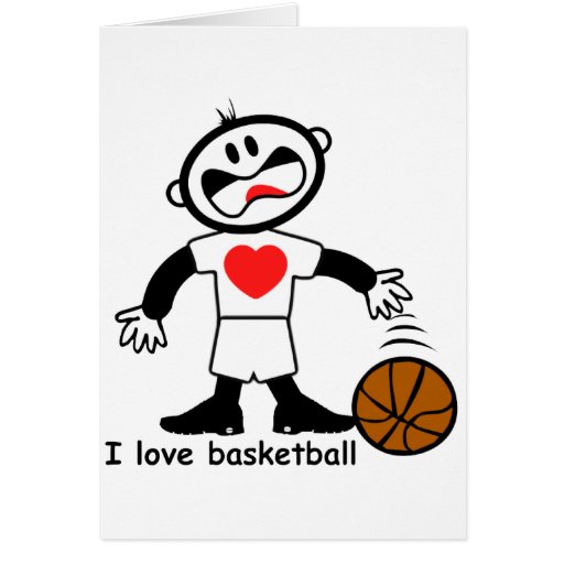 Kids I Love Basketball Greeting Cards