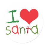 Kids I Love Santa Sticker