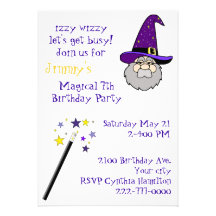 Kid's Magic Themed Birthday Party Invitation