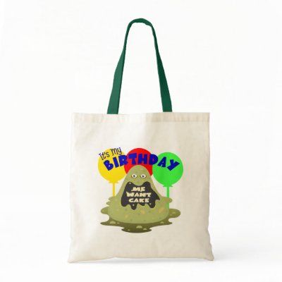 Kids Monster Birthday Canvas Bags by thekiddiepatch