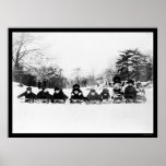 Kids on Sleds in Central Park 1915 posters