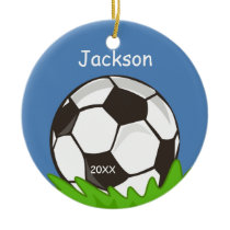 Kids Personalised Soccer Ball Keepsake Christmas Ornament