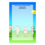 Kids Playing Outdoors on a Sunny Day Stationery