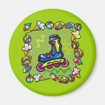 Kids Rollerblade T Shirts and Kids Gifts Fridge Magnet