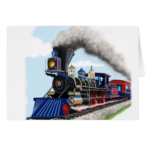 kids steam train card Zazzle