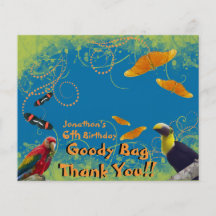 Kids Zoo Birthday Goody Bag Topper Custom Flyer