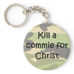 Kill a commie for Christ helmet graffiti keychains