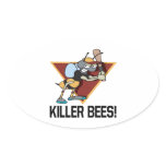 Killer Bees Oval Stickers