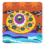 Killer whale art sun and star stickers