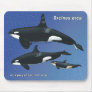 Killer Whale Family Mousepad - blue texture bkg