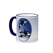 Killer Whale Family Oval_Mugs