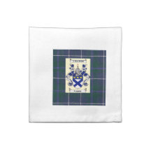 Kilpatrick crest on Douglas Tartan Printed Napkins