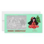 Kimono Girl Christmas Cartoon Illustration photo cards