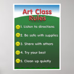 Kindergarten art class rules posters