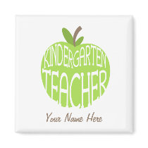 Kindergarten Teacher Magnet - Green Apple