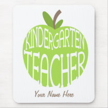 Kindergarten Teacher Mousepad - Green Apple