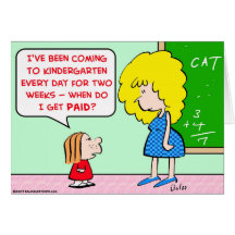 kindergarten teacher paid card