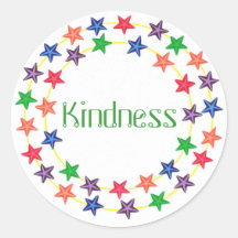 Kindness, Affirmation stickers with colourful star