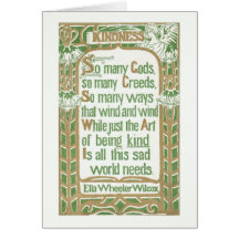 Kindness by Ella Wheeler Wilcox-light border Greeting Card