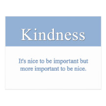 Kindness is the most important quality postcard