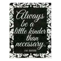 Kindness Postcard with Damask Pattern