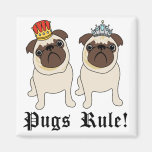 King and Queen Pug Magnets
