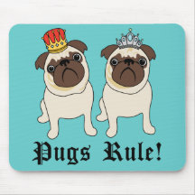 King and Queen Pug Mousepads - Customisable