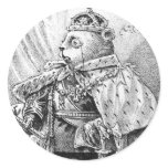 King Bear - Letter K - Vintage Teddy Bear Stickers