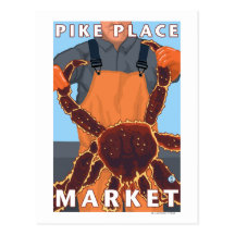 King Crab Fisherman - Pike Place Market, Seattle Postcard