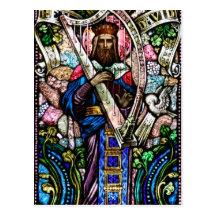 King David Stained Glass Art Post Card