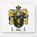 KING FAMILY CREST -  KING COAT OF ARMS mousepads